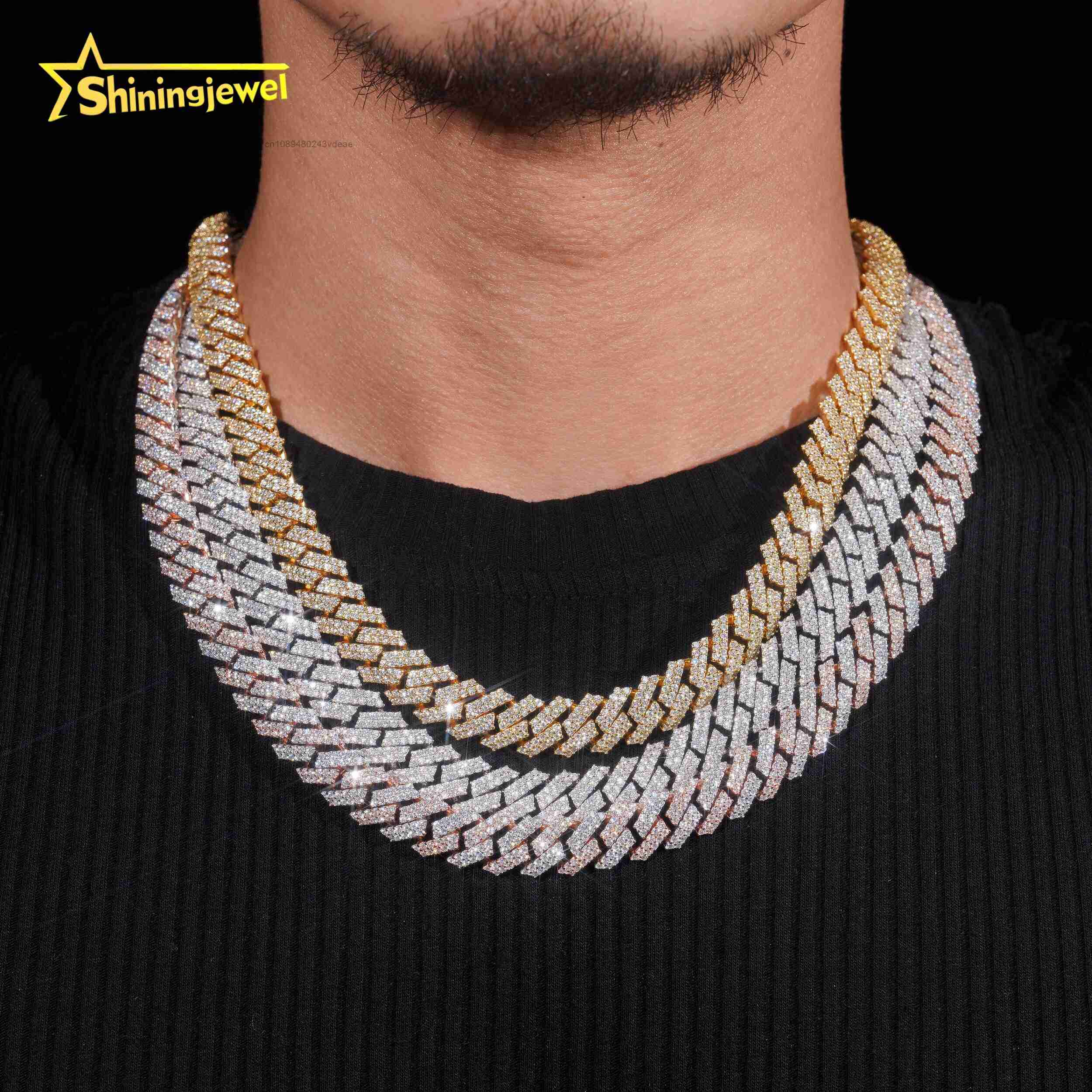 Cuban Link Chain 12Mm - 高品質ヒップホップジュエリー メンズファッションネックレス 12mm 2列 925スターリングシルバー モアサナイトダイヤモンド