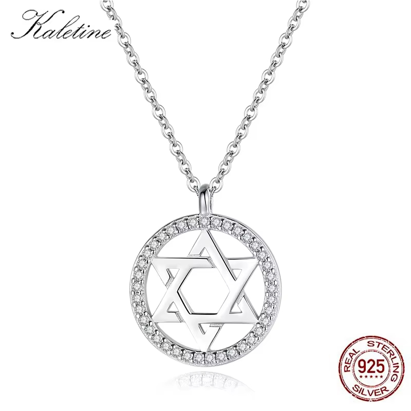 925 Sterling Silver Chain Necklace Men - Kaletine-男性と女性のための925スターリングシルバーネックレス,ユダヤ人の魔術師のペンダント,ダビデの星,イスラエル,ジュダイカ,ヘブライ語,ハヌカのジュエリー