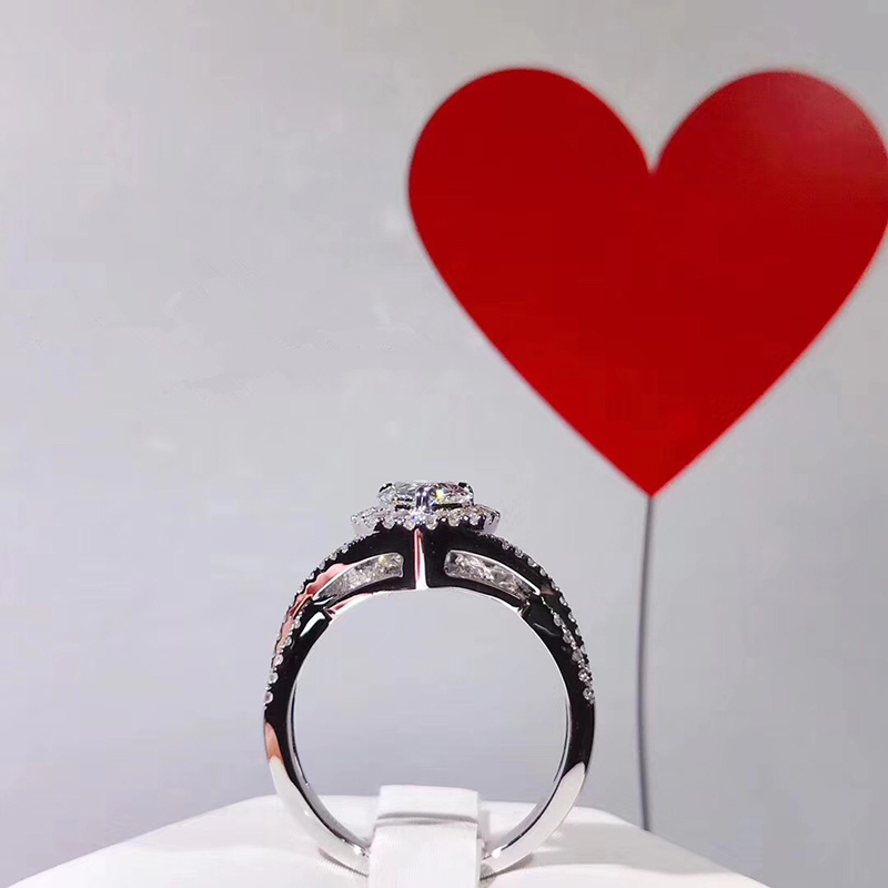 カスタムソリッド14Kホワイトゴールドレディース結婚指輪婚約 - Moissanite Engagement Ring 1 Carat のレビューと価格