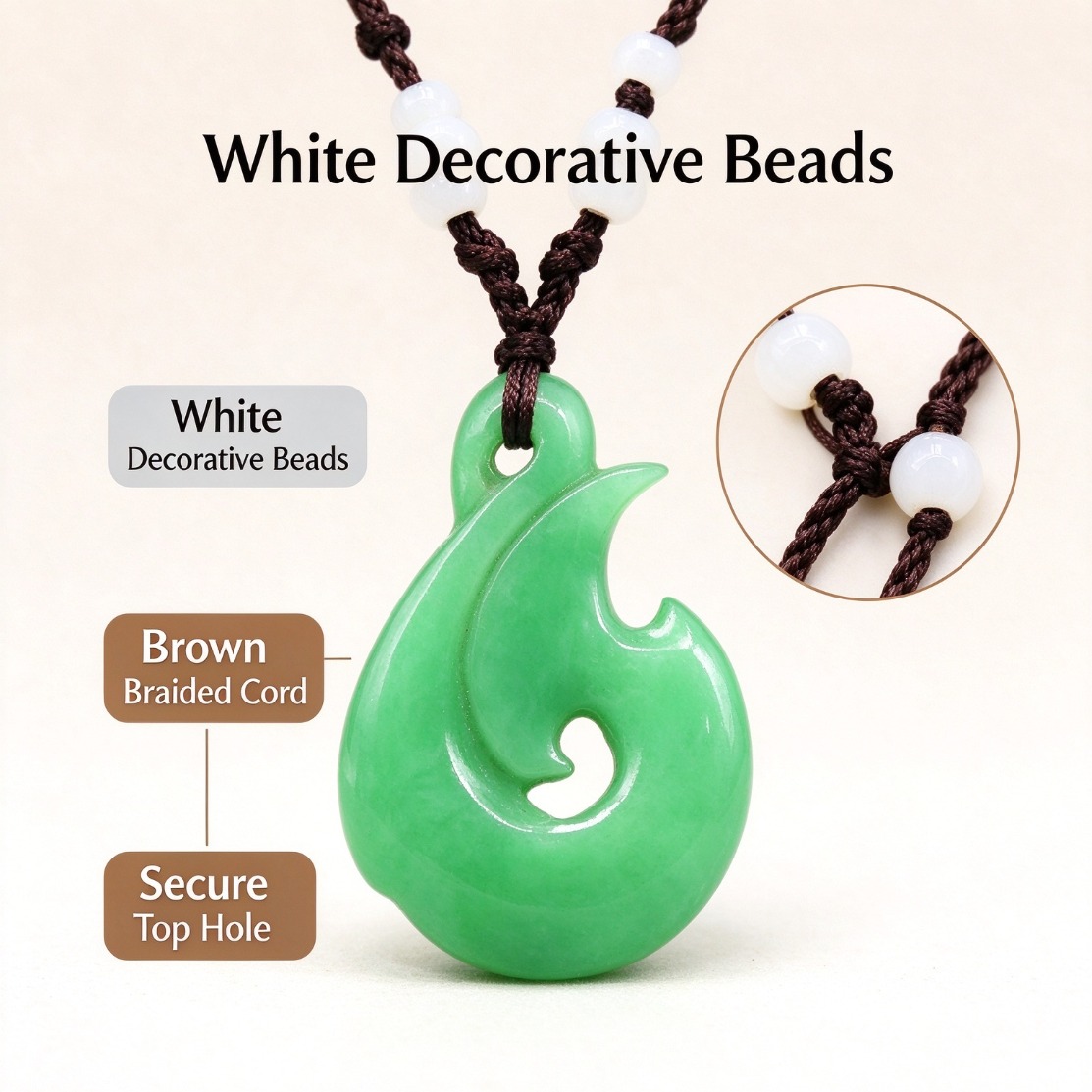 天然の緑色翡翠を使用した、炎のモチーフのペンダントネックレス - Necklaces のレビューと価格