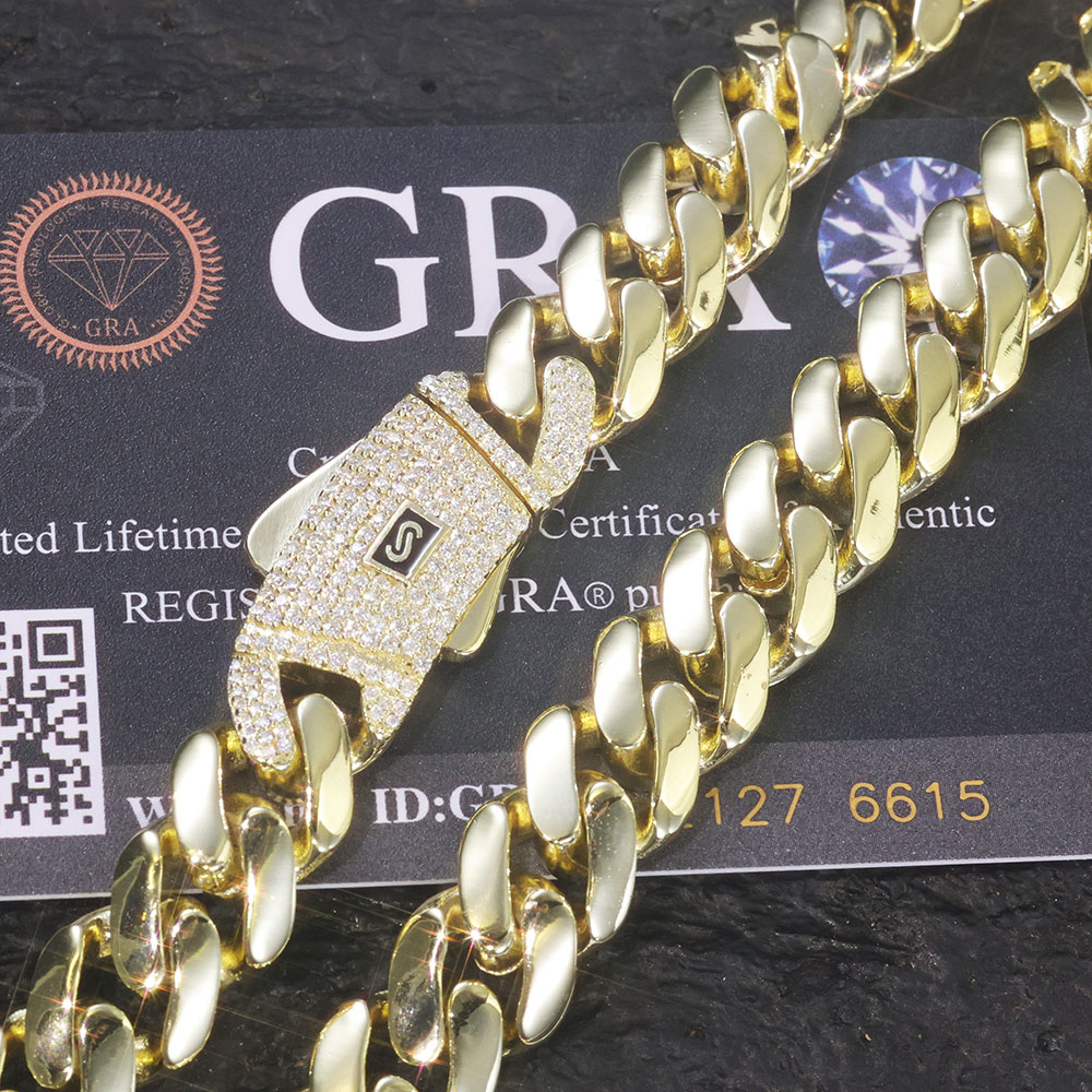 ESKEEM 新 925 シルバーモナコチェーンアイスアウト - Cuban Link Chain 12Mm のレビューと価格