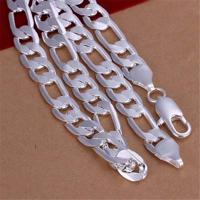 925スターリングシルバー製、男性用クラシックな12mmキュ - Cuban Link Chain 12Mm のレビューと価格