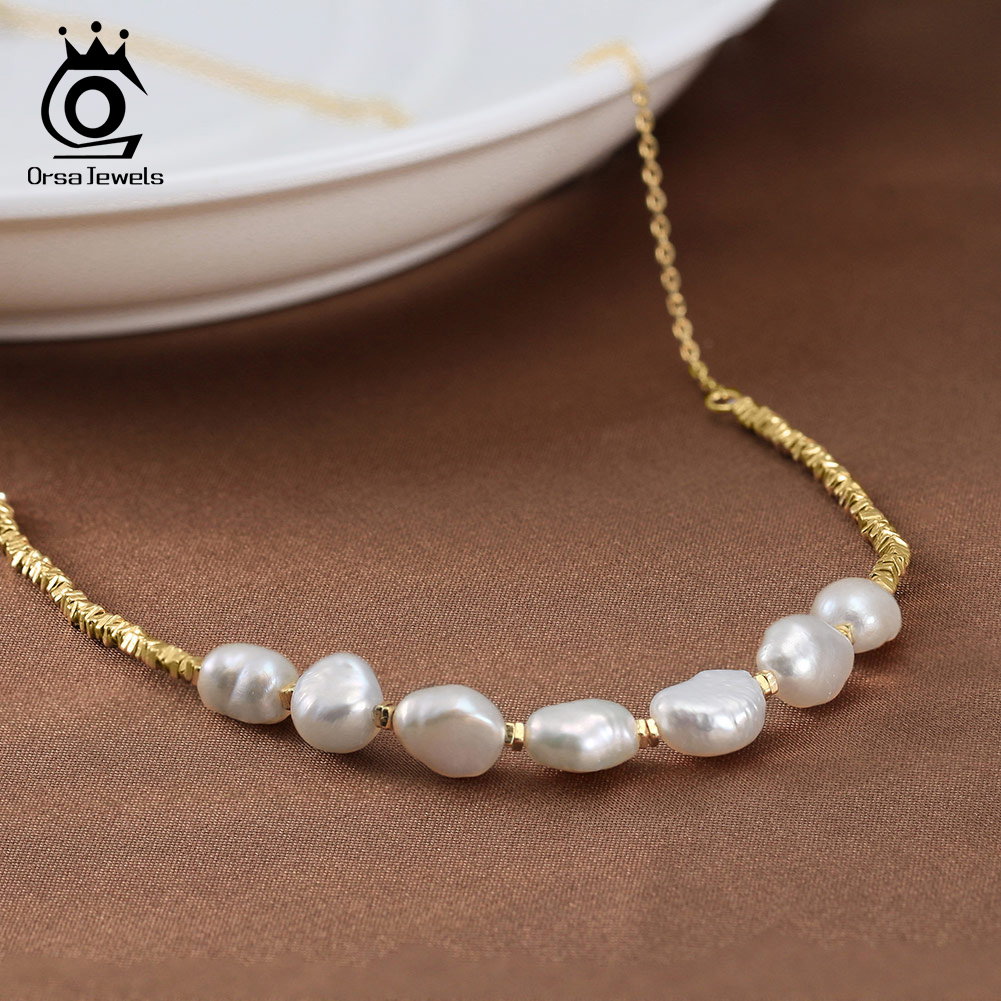 Orsa-女性用スターリングシルバーnuggetネックレス, - Pearl Choker Necklace Vintage のレビューと価格