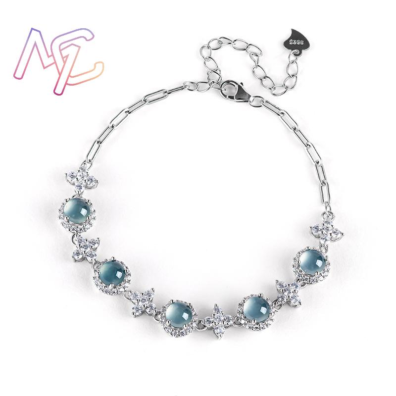 ブルーミャンマー翡翠ブレスレット天然ビルマ翡翠宝石バングル幸 - Bracelets のレビューと価格