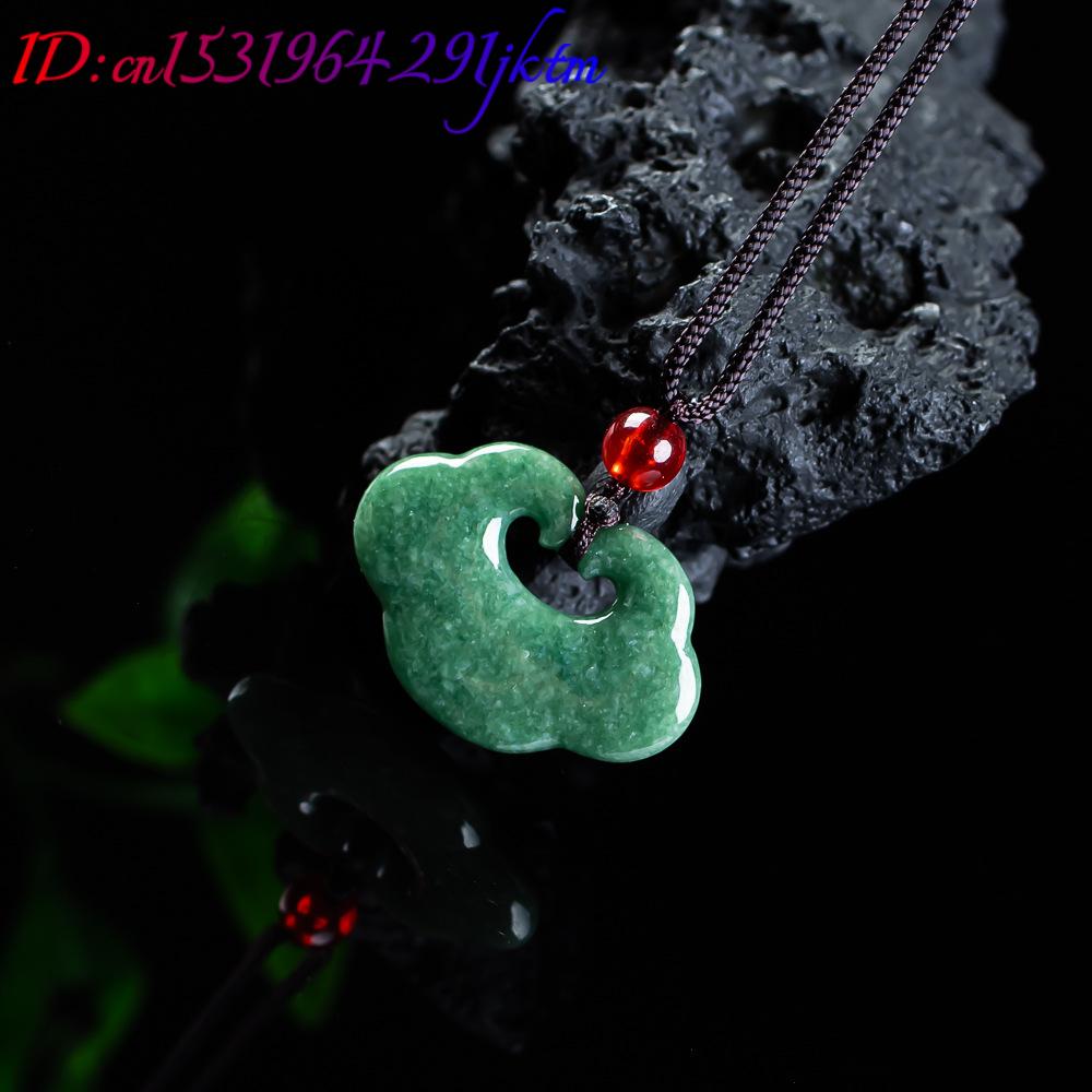 天然ミャンマー翡翠如意ペンダントネックレスファッション彫刻お - Necklaces のレビューと価格