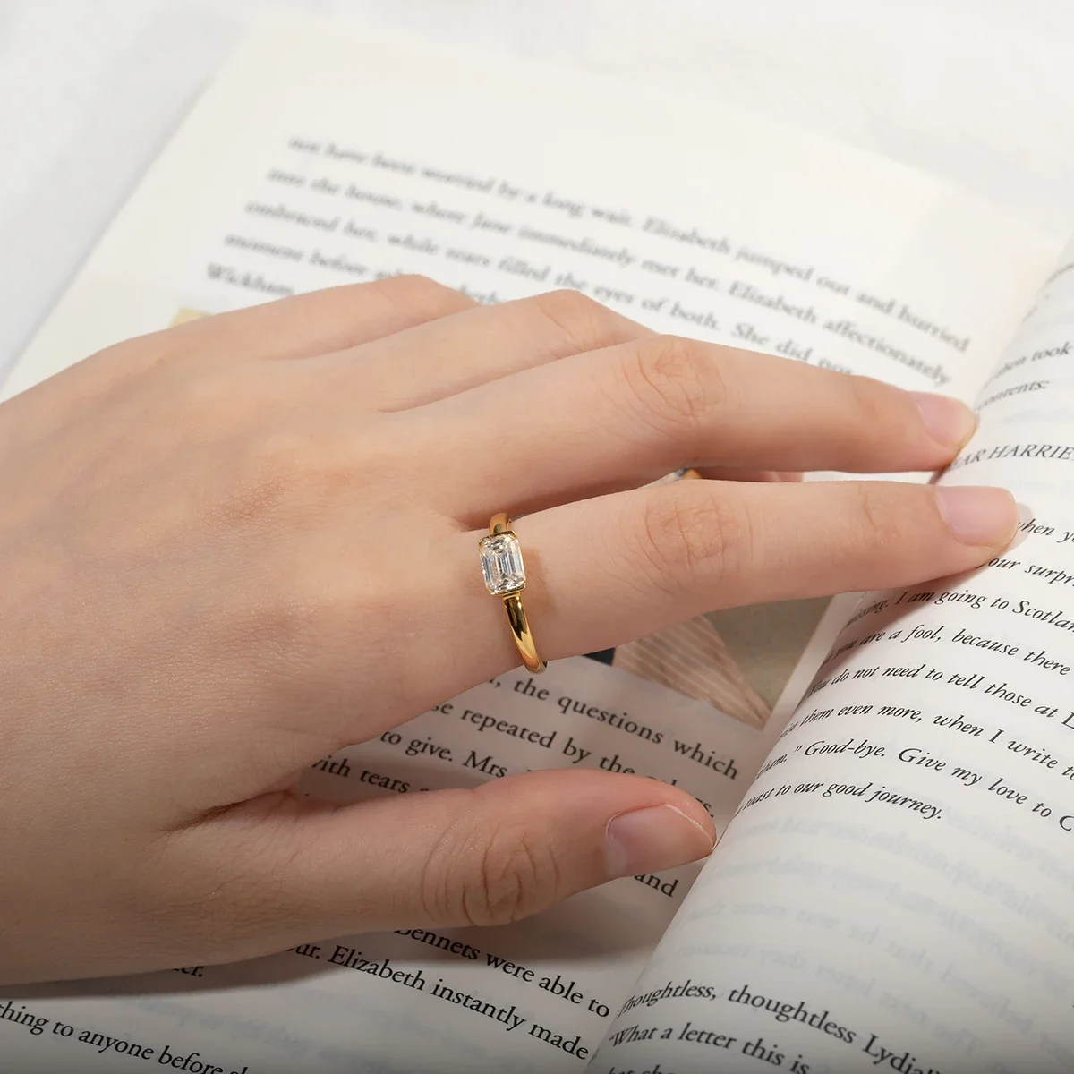 FCGJHW 1カラット エメラルドカット Dカラー モアッ - Moissanite Engagement Ring 1 Carat のレビューと価格